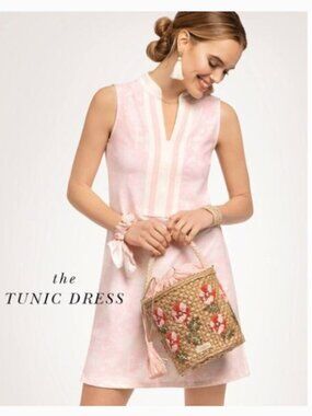 Spartina 449 Tunic Mini Dress Soft Blush Oldfield Floral Print Small NEW NWT